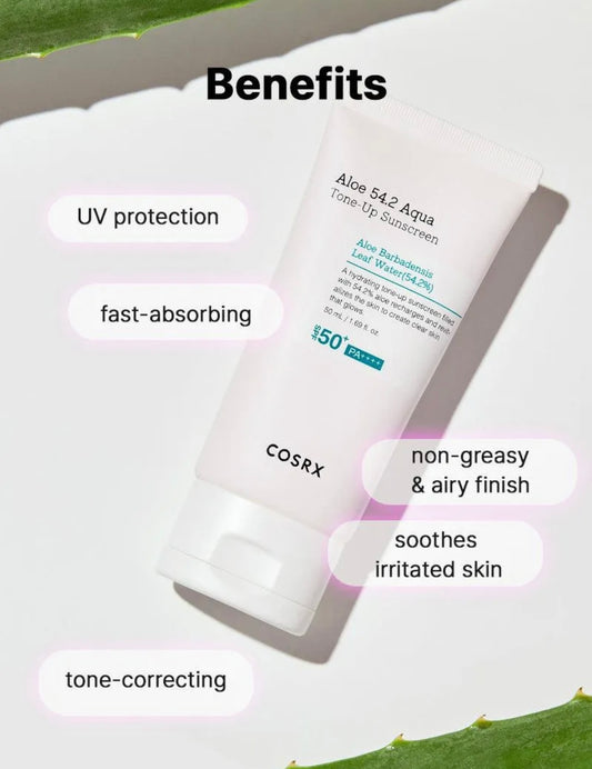 COSRX Aloe 54.2 Aqua Tone-Up Sunscreen SPF50+