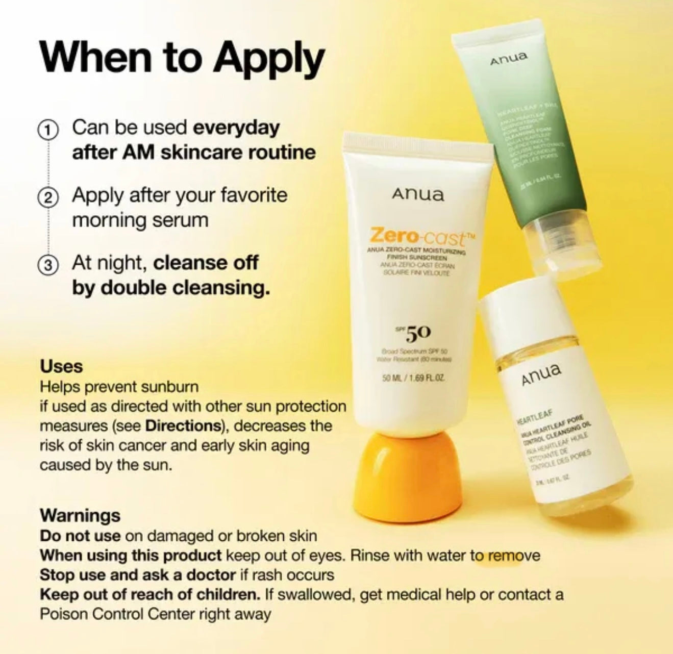 Anua Zero-Cast Moisturizing Finish Sunscreen