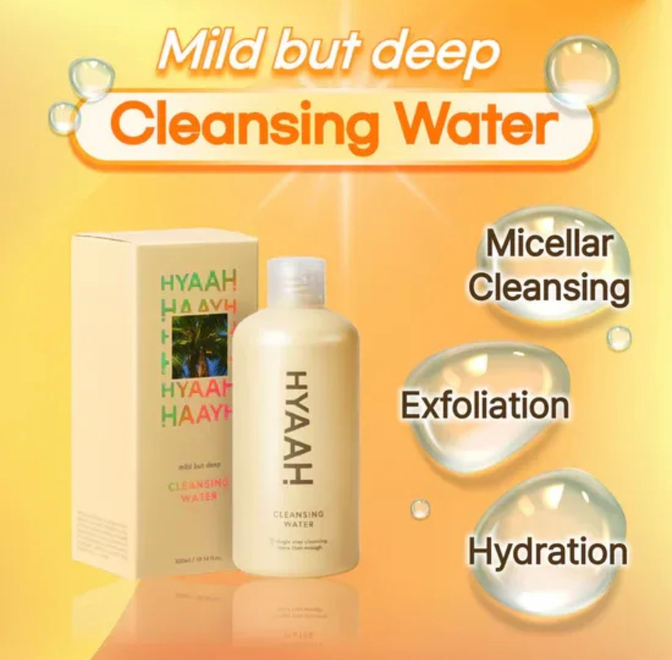 HYAAH Mild But Deep Cleansing Water 300mL