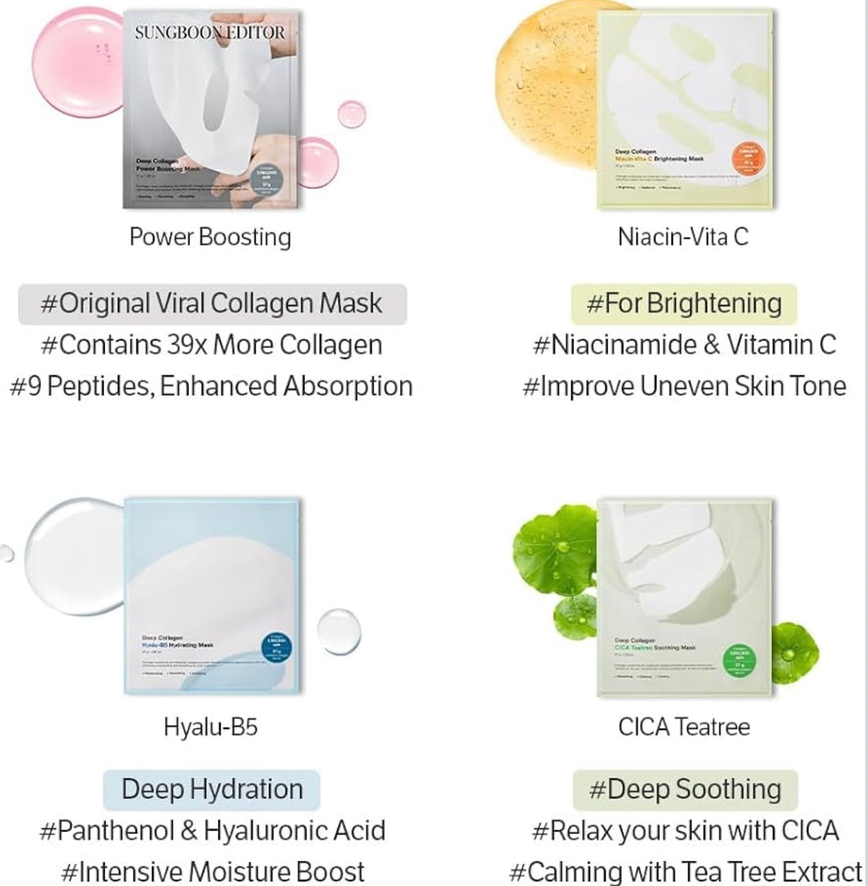 SUNGBOON EDITOR Deep Collagen Mask 4 sheets