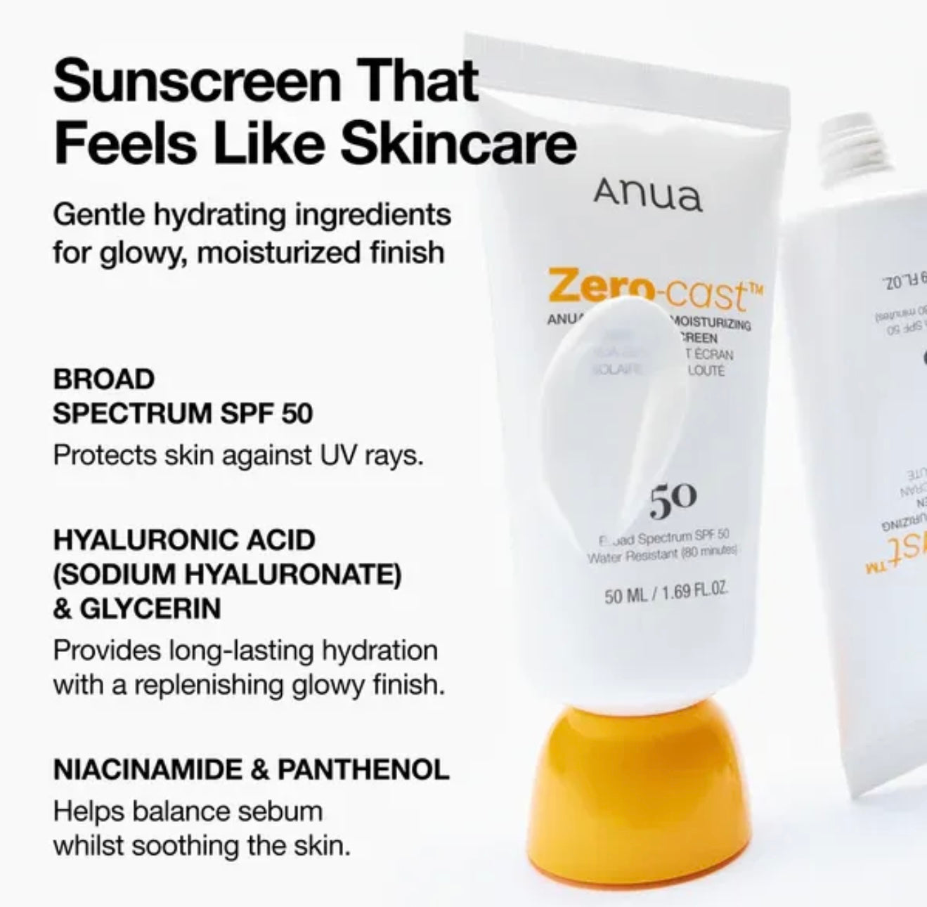 Anua Zero-Cast Moisturizing Finish Sunscreen
