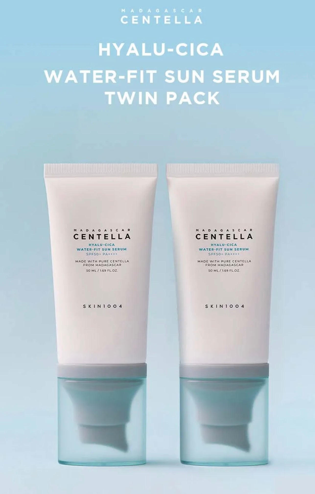 SKIN1004 Madagascar Centella Hyalu-Cica Water-Fit Sun Serum Twin Pack (SPF50+ PA++++)
