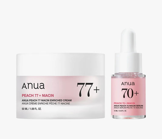 Anua Peach 77 Niacin Enriched Cream 50ml set (+Serum 10ml)