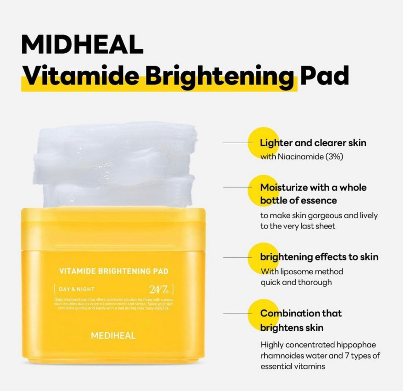 MEDIHEAL Vitamide Brightening Toner Pads