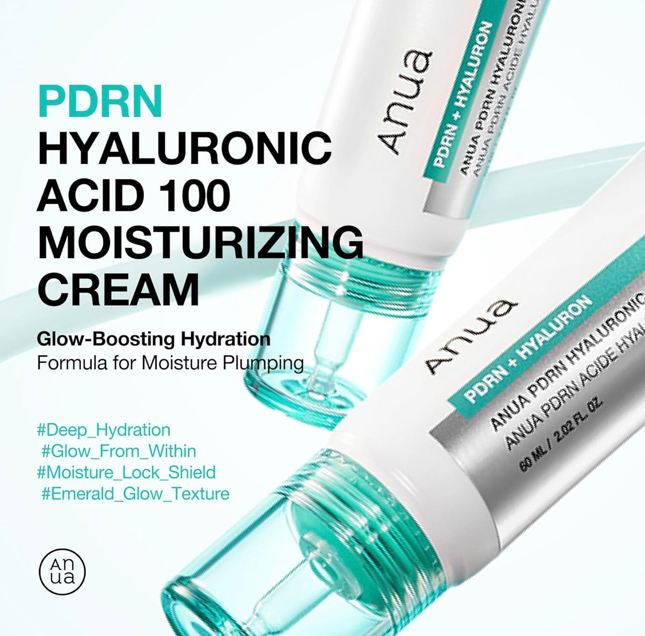 Anua PDRN Hyaluronic Acid 100 Moisturizing Cream 60ml Set (+30ml)