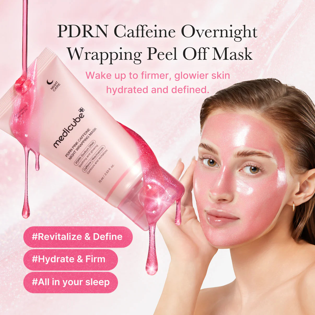 medicube PDRN Pink Caffeine Overnight Wrapping Mask