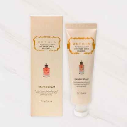 Coreana Orthia Perfect Collagen 24K Rose Gold Essence Hand Cream