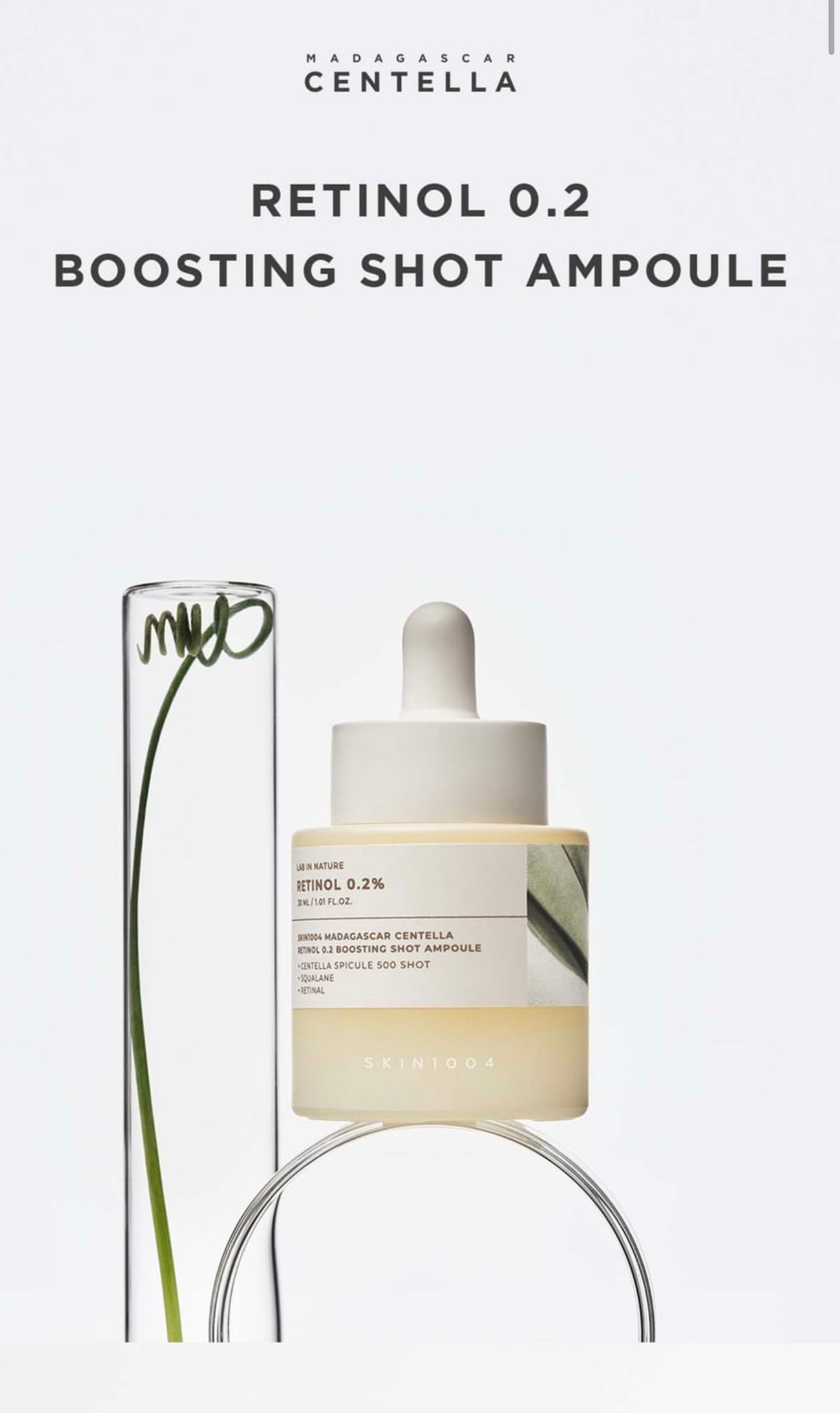 SKIN1004 Retinol 0.2 Boosting Shot Ampoule