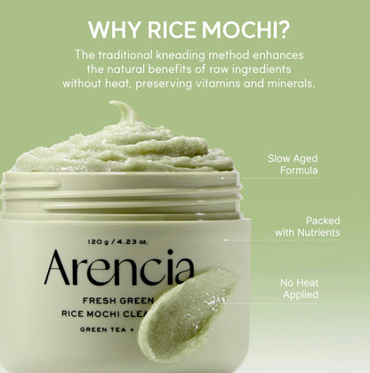 Arencia Fresh Green Rice Mochi Cleanser 120g Set (+Rosehip Cleanser 30g)