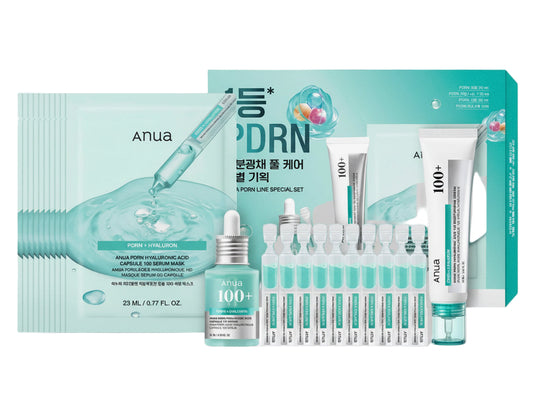 Anua PDRN Total Skincare Set (Serum 30ml+1ml*10ea + Cream 60ml + Sheet Mask 10P)