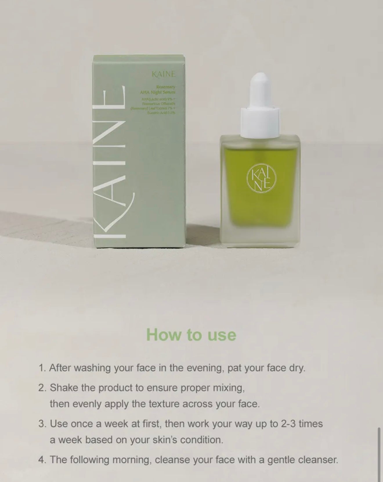 KAINE Rosemary AHA Night Serum