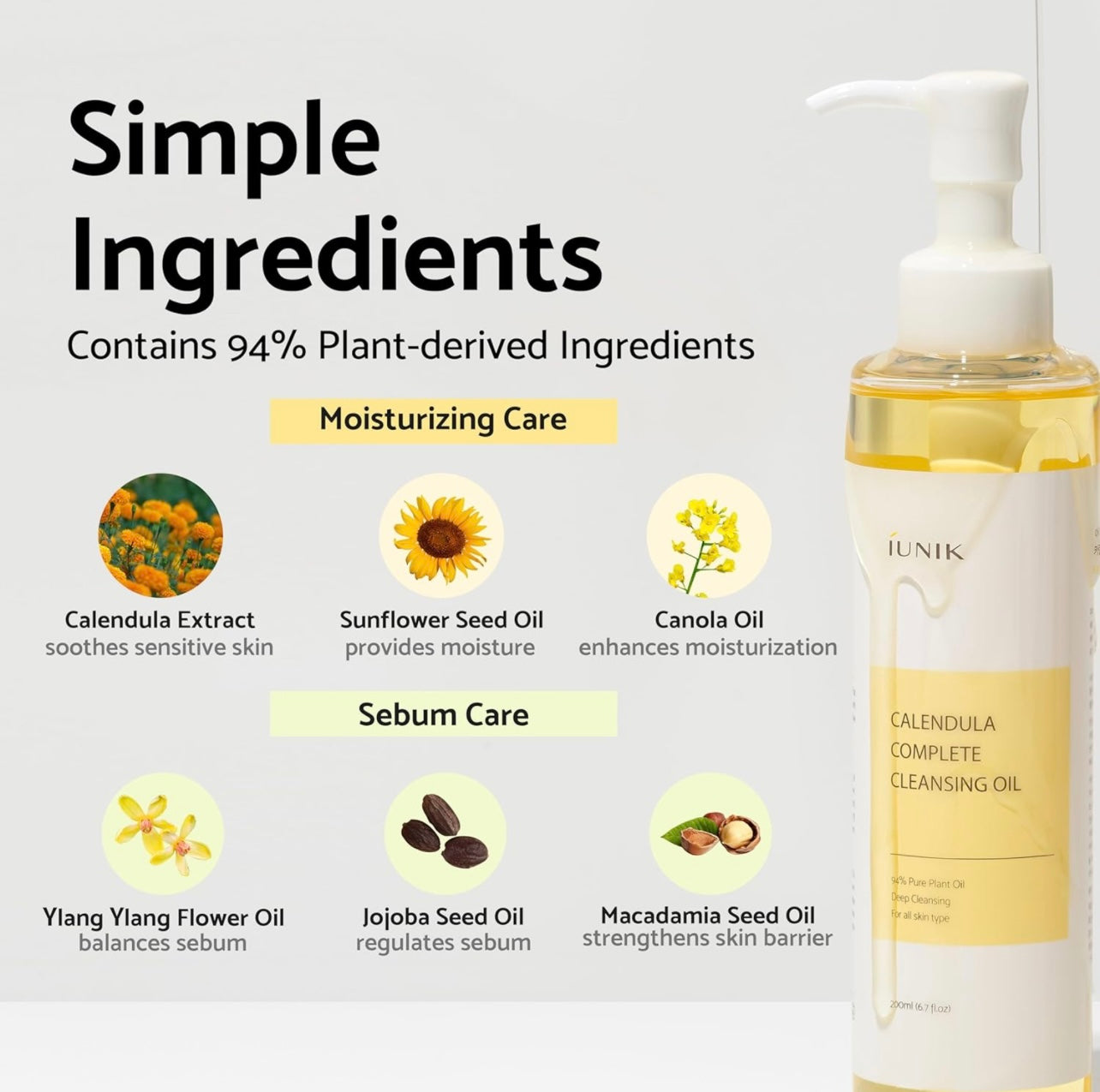 iUNIK Calendula Complete Cleansing Oil 200ml