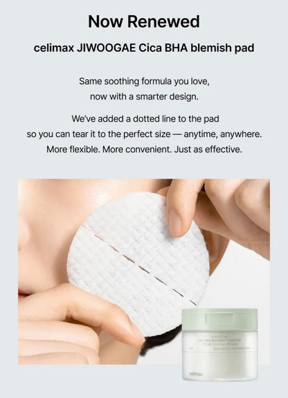 celimax JI WOGAE Cica BHA Blemish Toner Pad