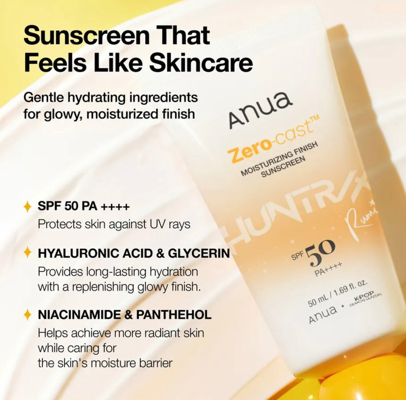 Anua Kpop Demon Hunters Zero-Cast Moisturizing Finish Sunscreen