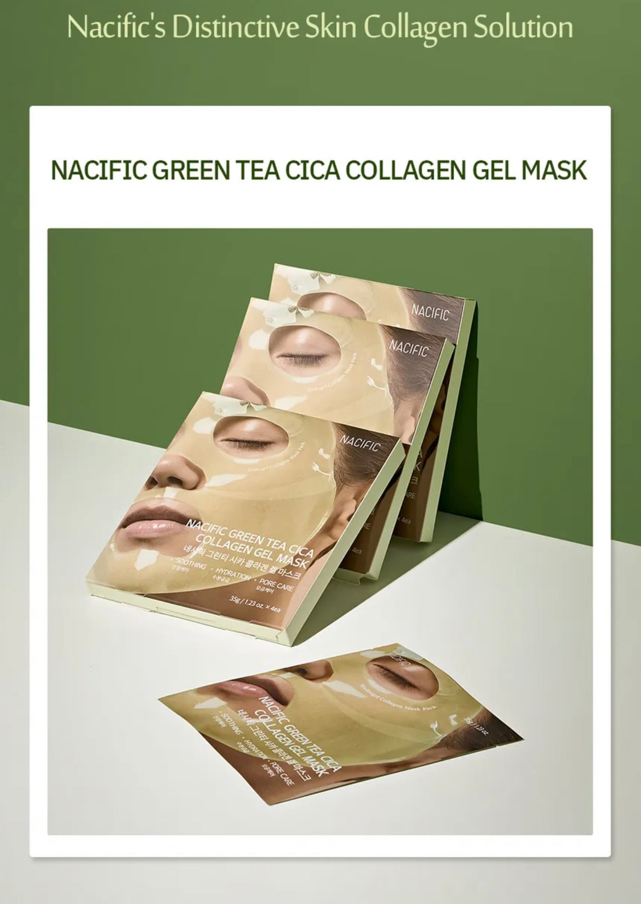 Nacific Green Tea Cica Collagen Gel Mask