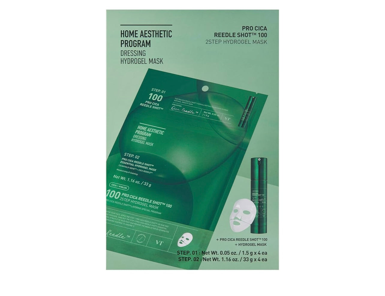 VT Pro Cica Reedle Shot 100 2-step Hydrogel Mask 4 pcs