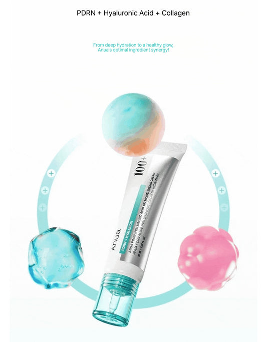 Anua PDRN Hyaluronic Acid 100 Moisturizing Cream 60ml Set (+30ml)