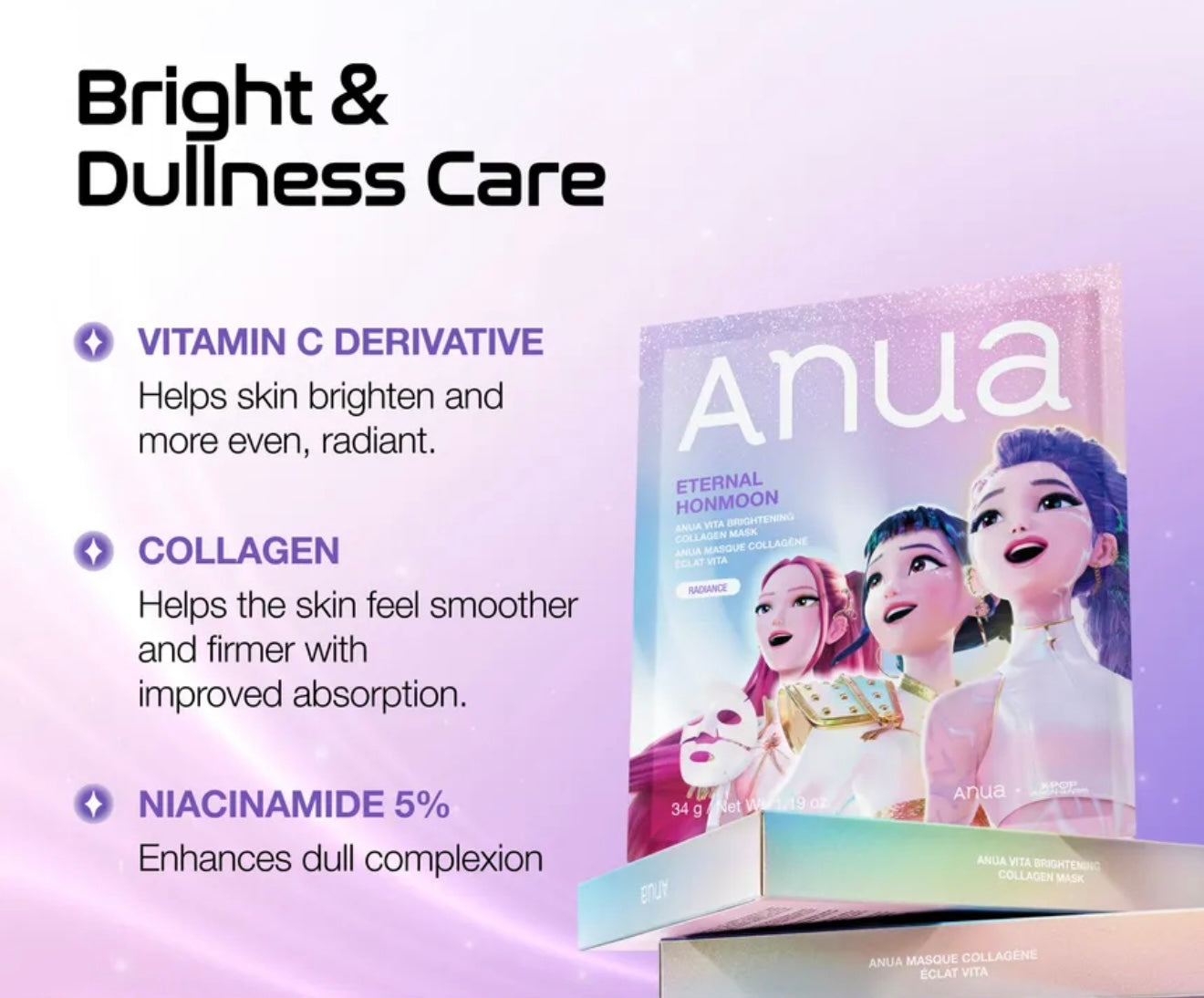 Anua Kpop Demon Hunters Vita Brightening Collagen Mask