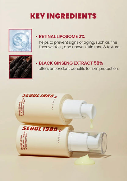 KSECRET SEOUL 1988 Serum: Retinal Liposome 2% + Black Ginseng Double Set