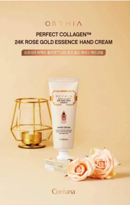 Coreana Orthia Perfect Collagen 24K Rose Gold Essence Hand Cream