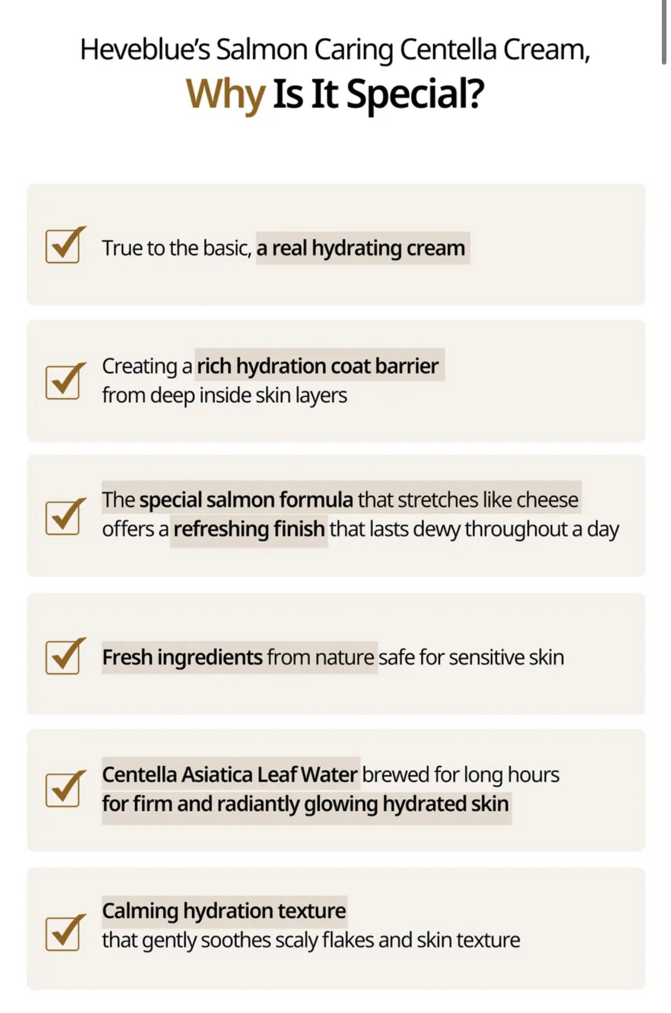 HEVEBLUE Salmon Caring Centella Cream