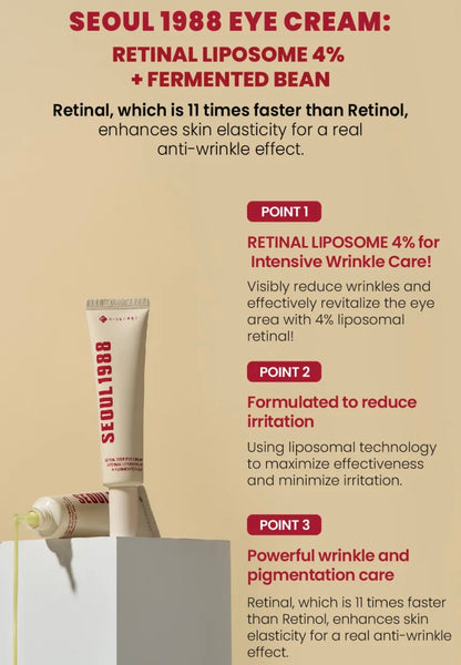 KSECRET SEOUL 1988 Eye Cream: Retinal Liposome 4% + Fermented Bean