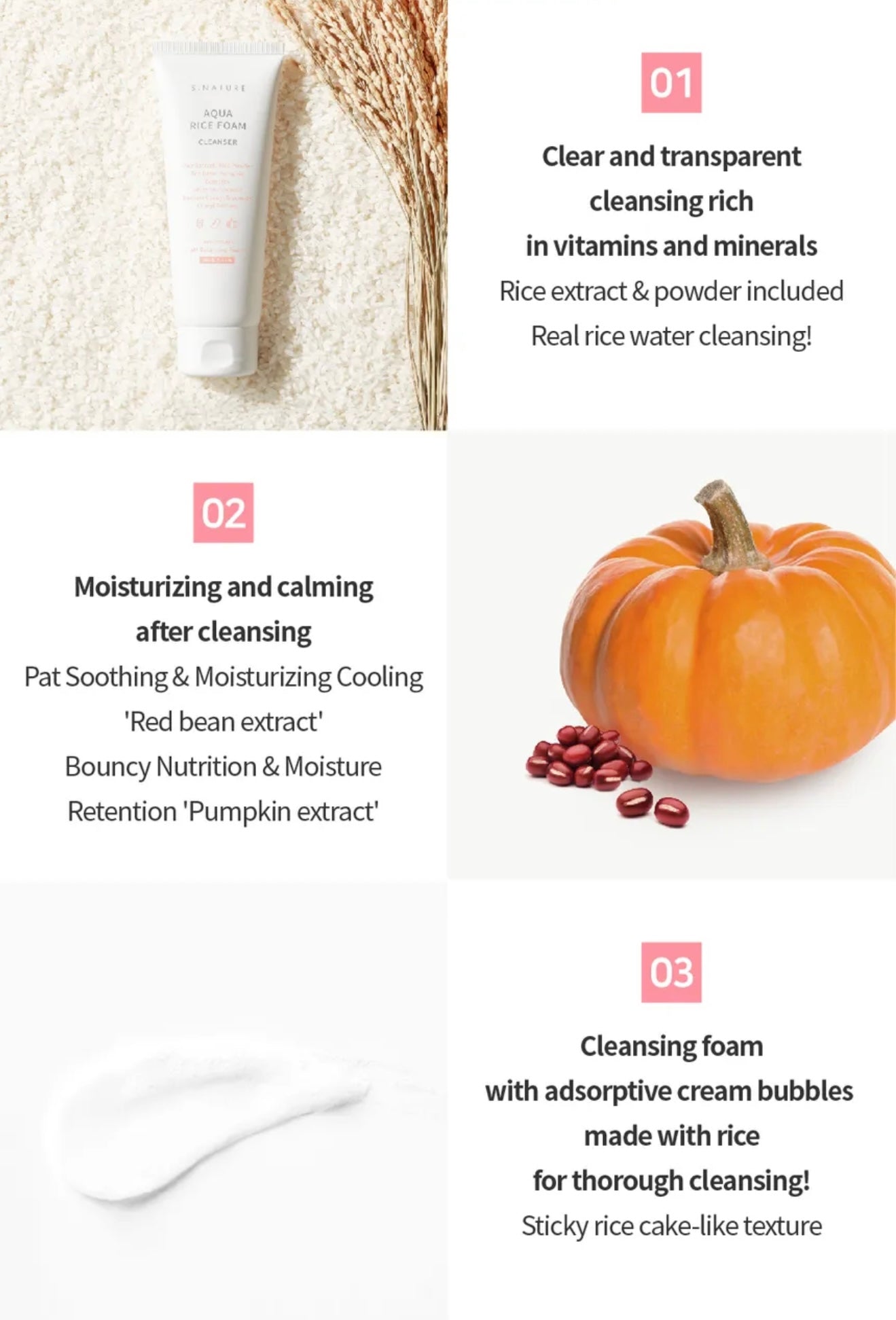 S.NATURE Aqua Rice Foam Cleanser