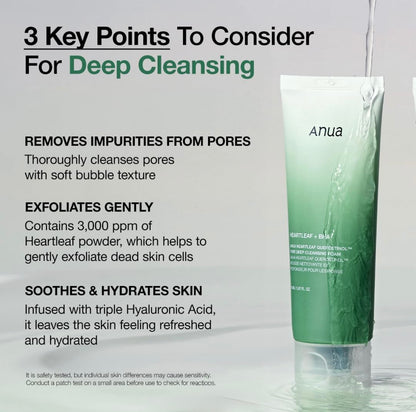 Anua Heartleaf Pore Cleansing Foam Double Set + Gift Mini