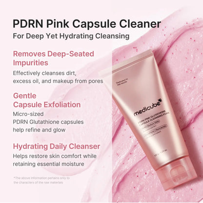 Medicube PDRN Pink Glutathione Capsule Foam Cleanser
