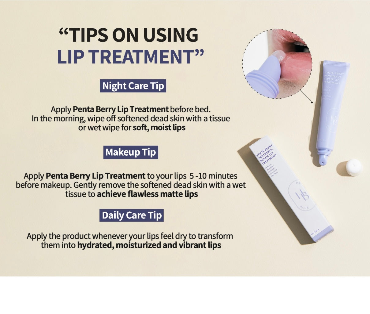 Heveblue Pentaberry Panthenol Repair Lip Treatment