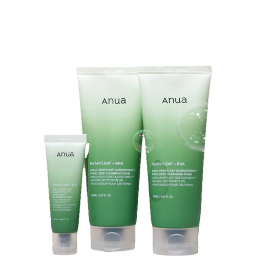Anua Heartleaf Pore Cleansing Foam Double Set + Gift Mini