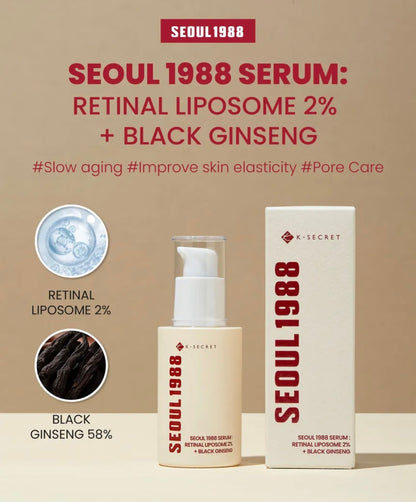 KSECRET SEOUL 1988 Serum: Retinal Liposome 2% + Black Ginseng Double Set