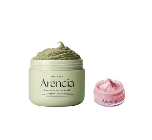 Arencia Fresh Green Rice Mochi Cleanser 120g Set (+Rosehip Cleanser 30g)