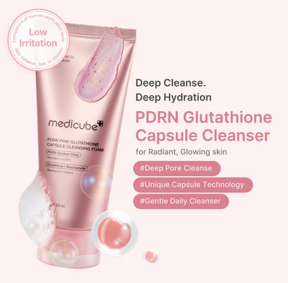 Medicube PDRN Pink Glutathione Capsule Foam Cleanser