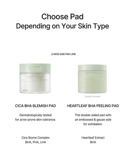 celimax JI WOGAE Cica BHA Blemish Toner Pad
