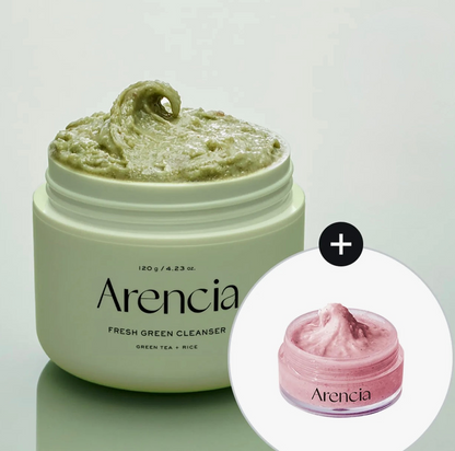 Arencia Fresh Green Rice Mochi Cleanser 120g Set (+Rosehip Cleanser 30g)