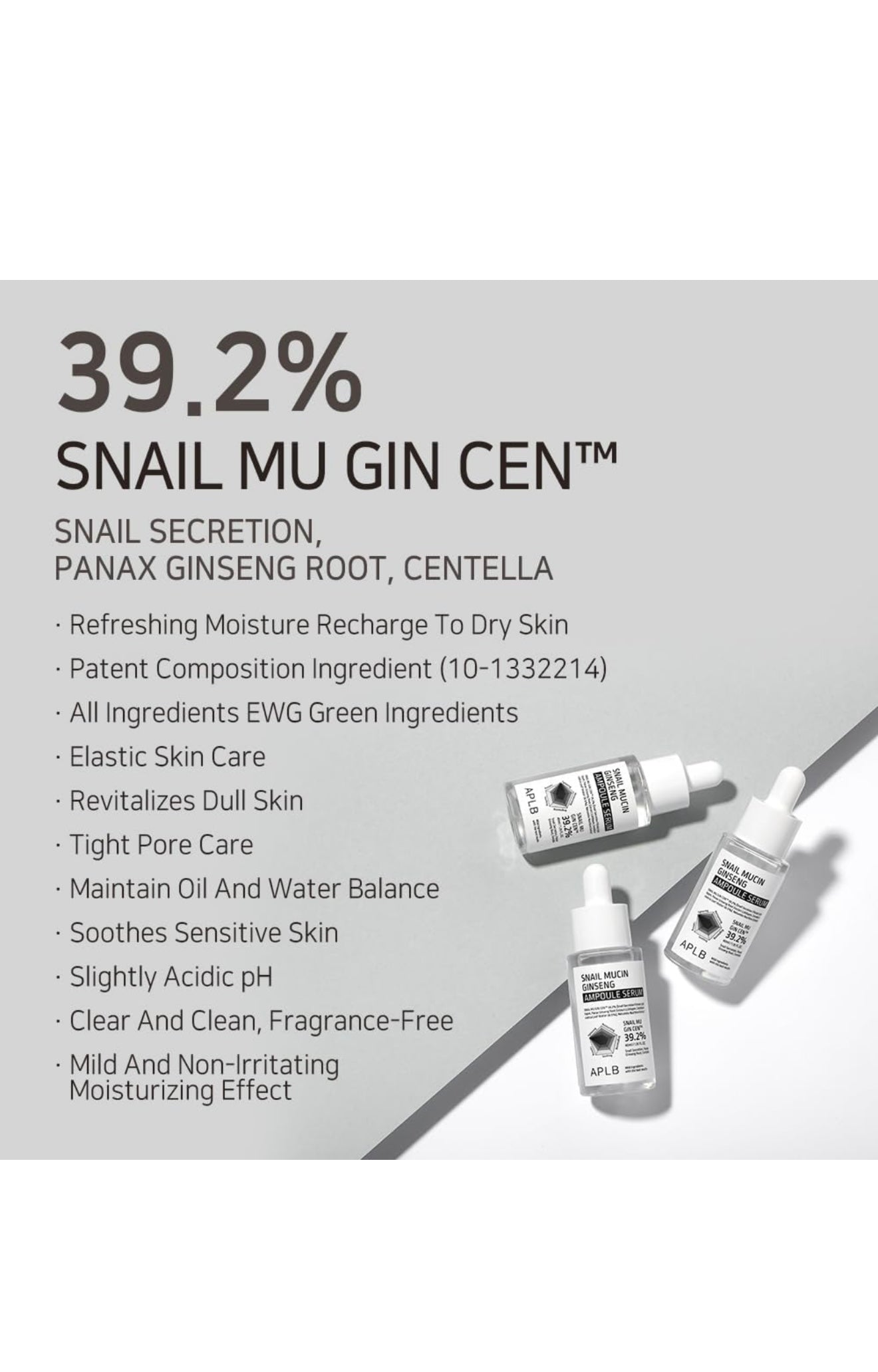 APLB Snail Mucin Ginseng Ampoule Serum