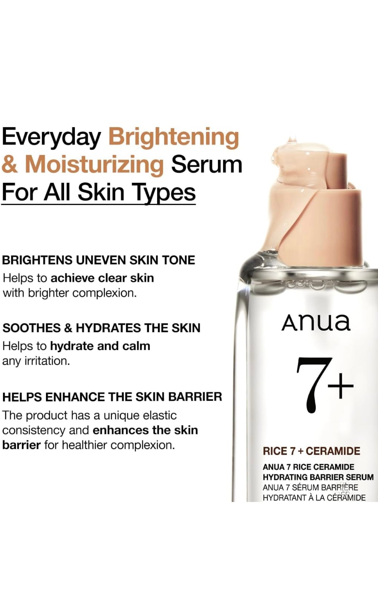 Anua Rice 7+ Ceramide Hydrating Barrier Serum