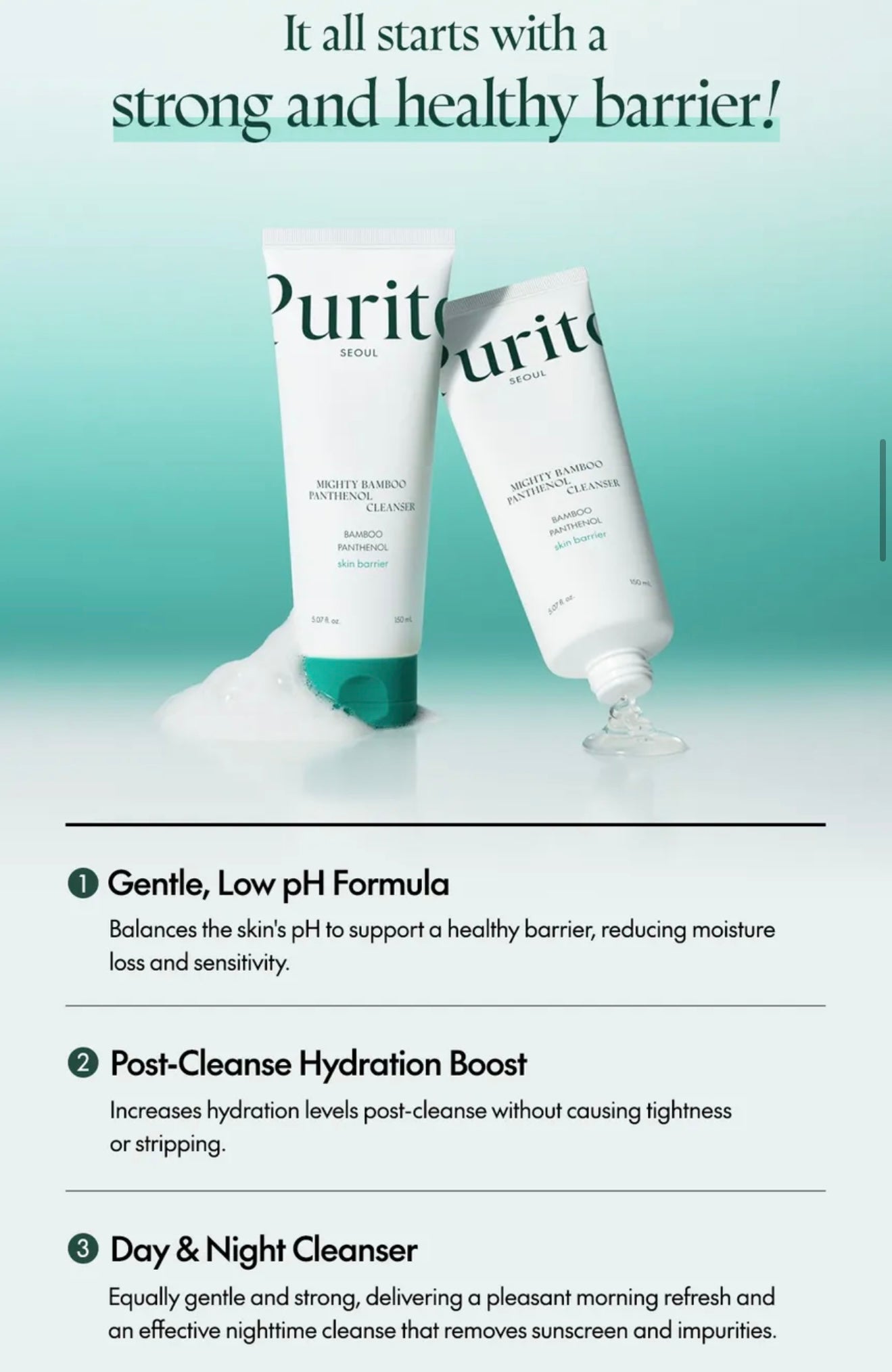 Purito SEOUL Mighty Bamboo Panthenol Cleanser