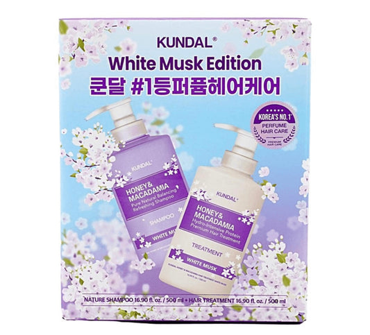 Kundal White Musk Edition Honey & Macadamia Shampoo & Treatment Set