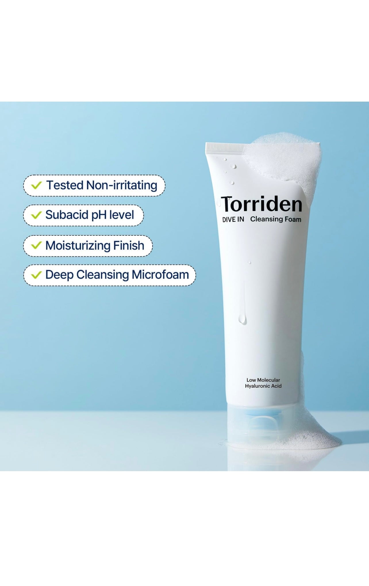 Torriden DIVE IN Low Molecular Hyaluronic Acid Cleansing Foam 150ml